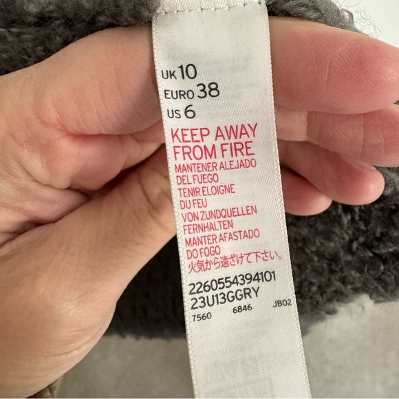 Topshop size 6 long sweater cardigan with pockets gray - Picture 7 of 11